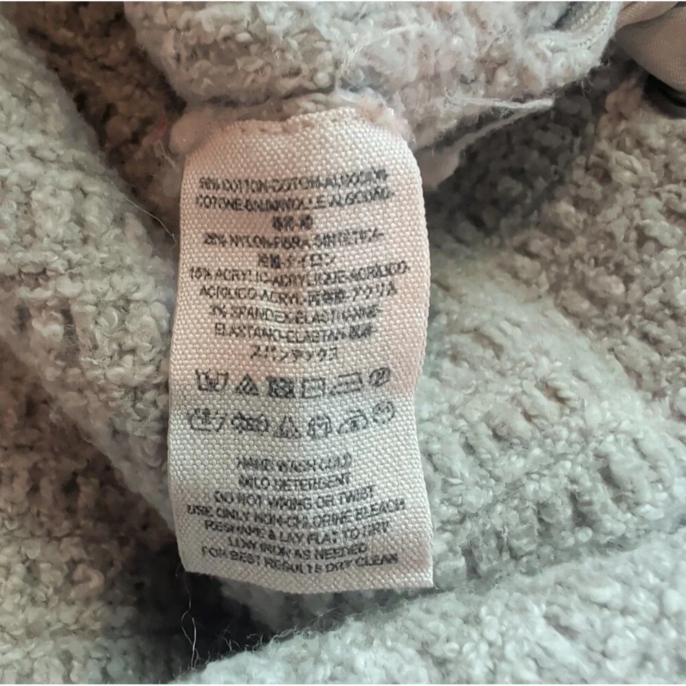 Free People Heart It Lace Up Sweater Womens Small Gray Oversized V Neck